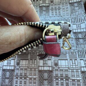 Henri Bendel Black & White Wristlet Canvas Pouch